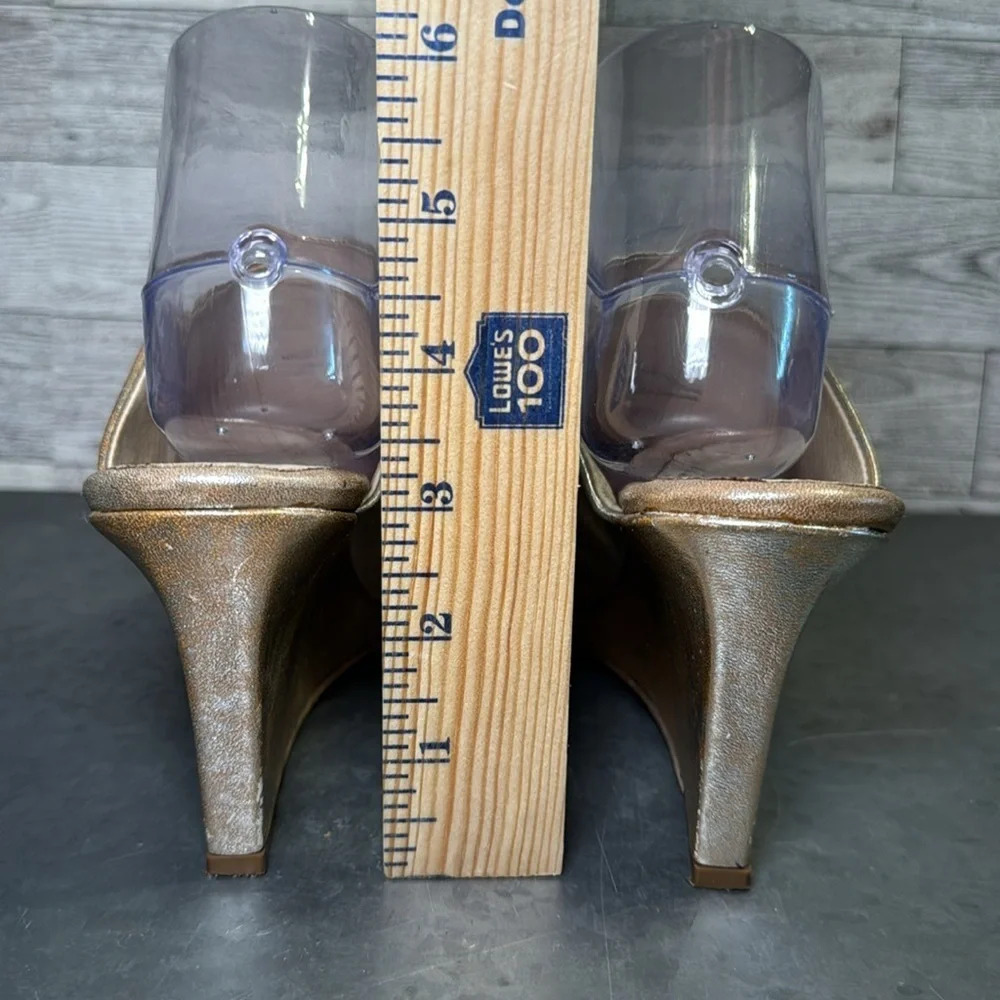 Free People FP Gold Metallic Wedge Galactica Mule Size 37 (US 6.5) - Picture 5 of 10